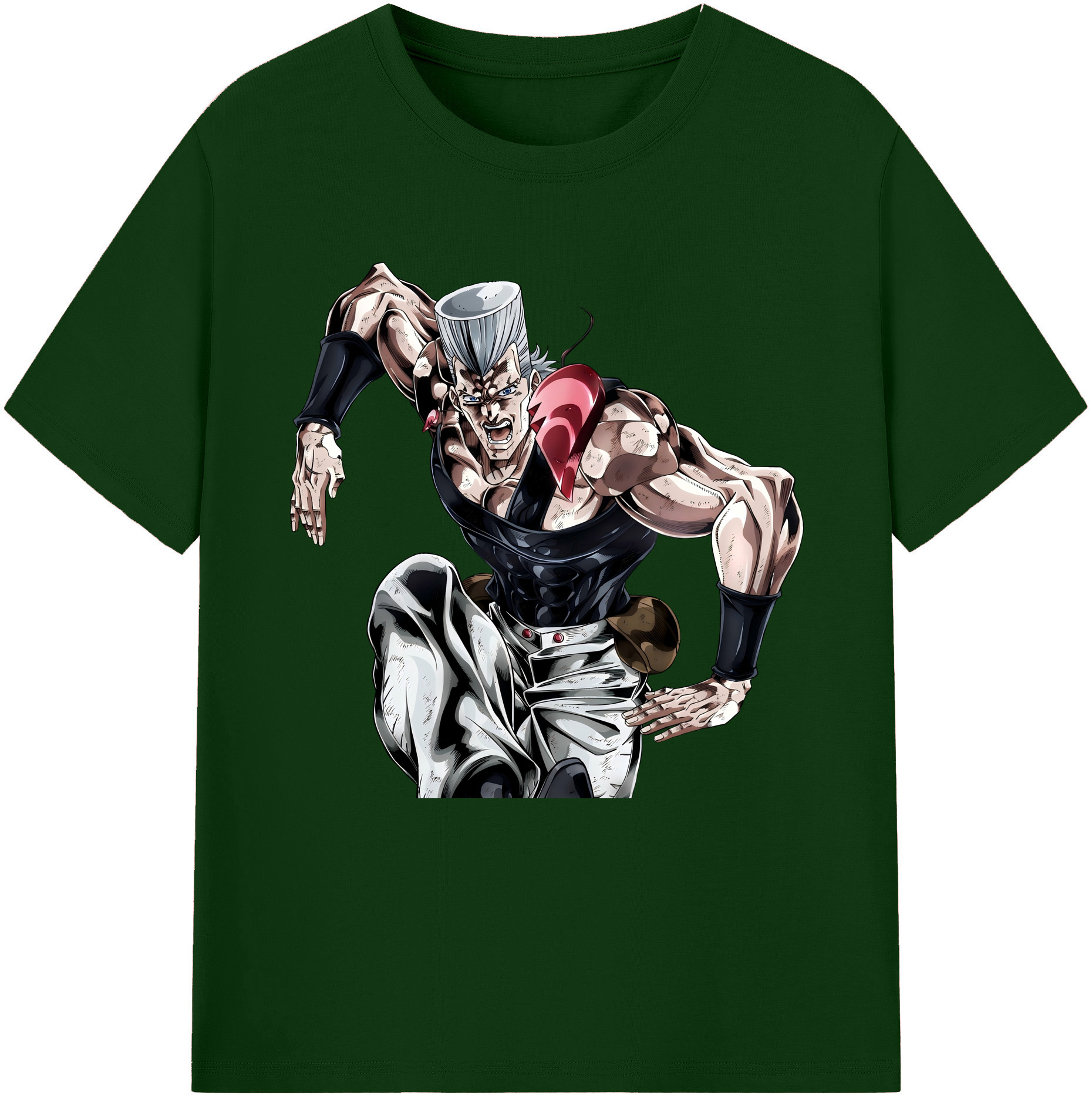（画像用） ジョジョの奇妙な冒険 ジャン＝ピエール?ポルナレフ JoJo's Bizarre Adventure Jan Pierre Polnareff 綿100％半袖Tシャツ（フロントプリント）